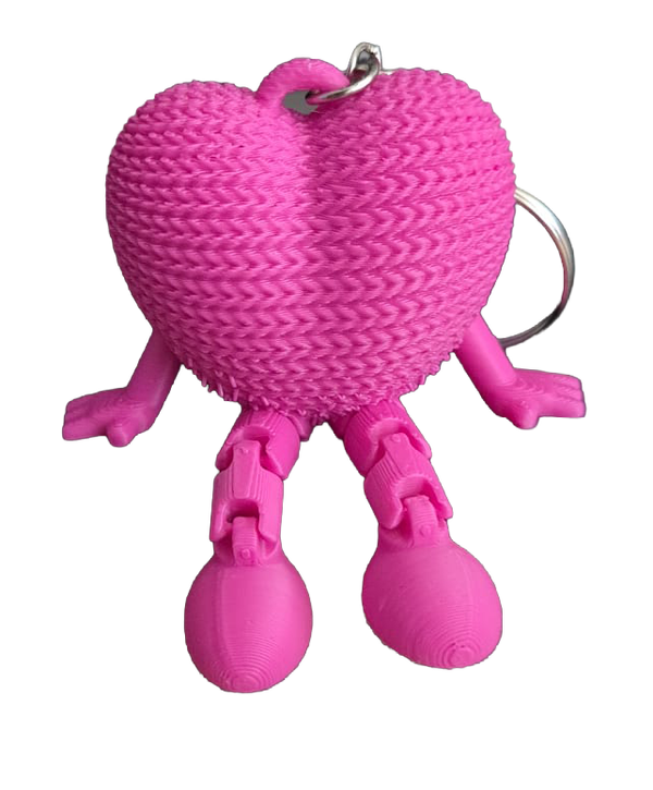 Sleutelhanger Hart schattig poppetje roze