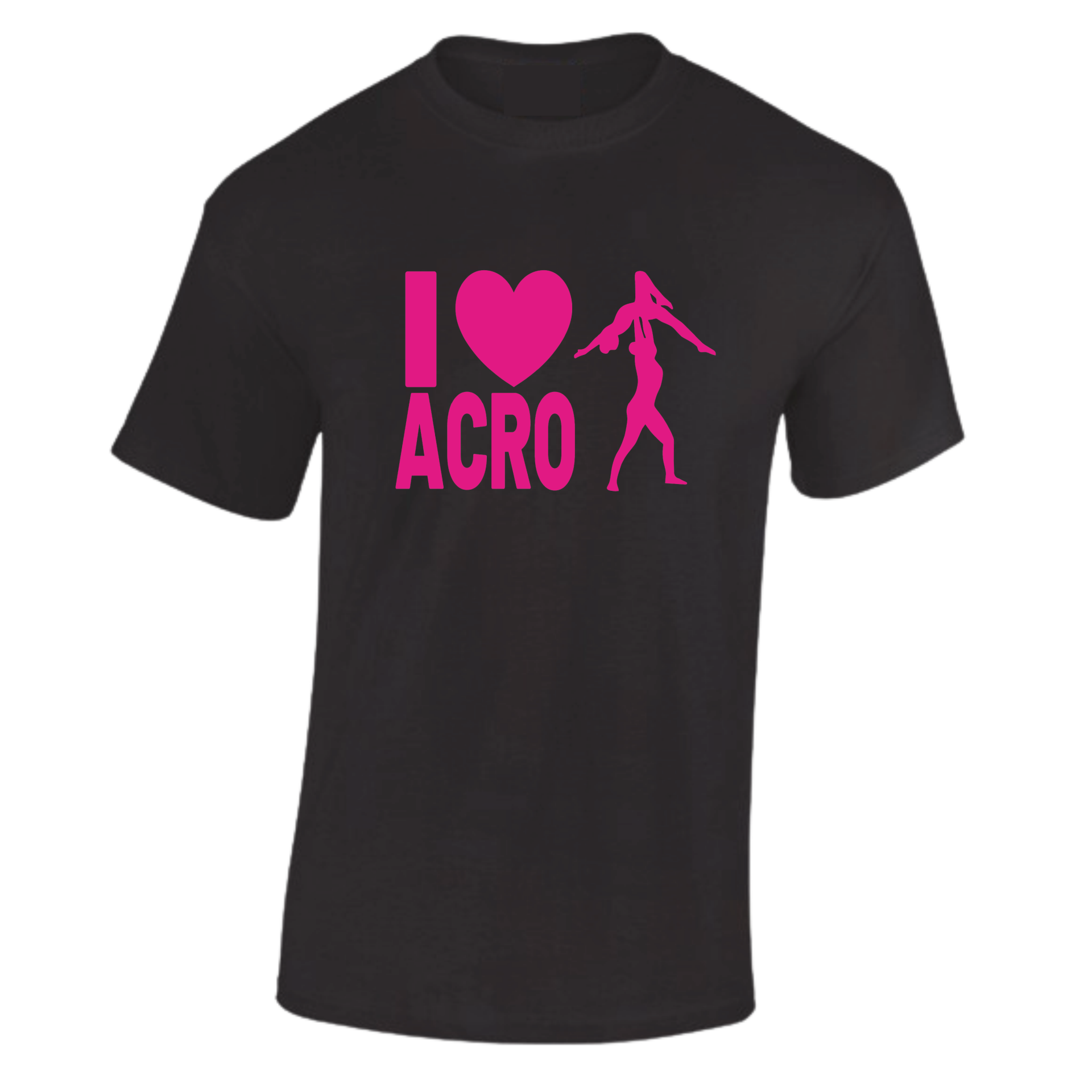 T-shirt I love Acro roze
