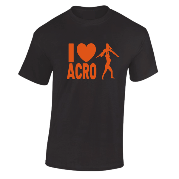 T-shirt I love Acro oranje