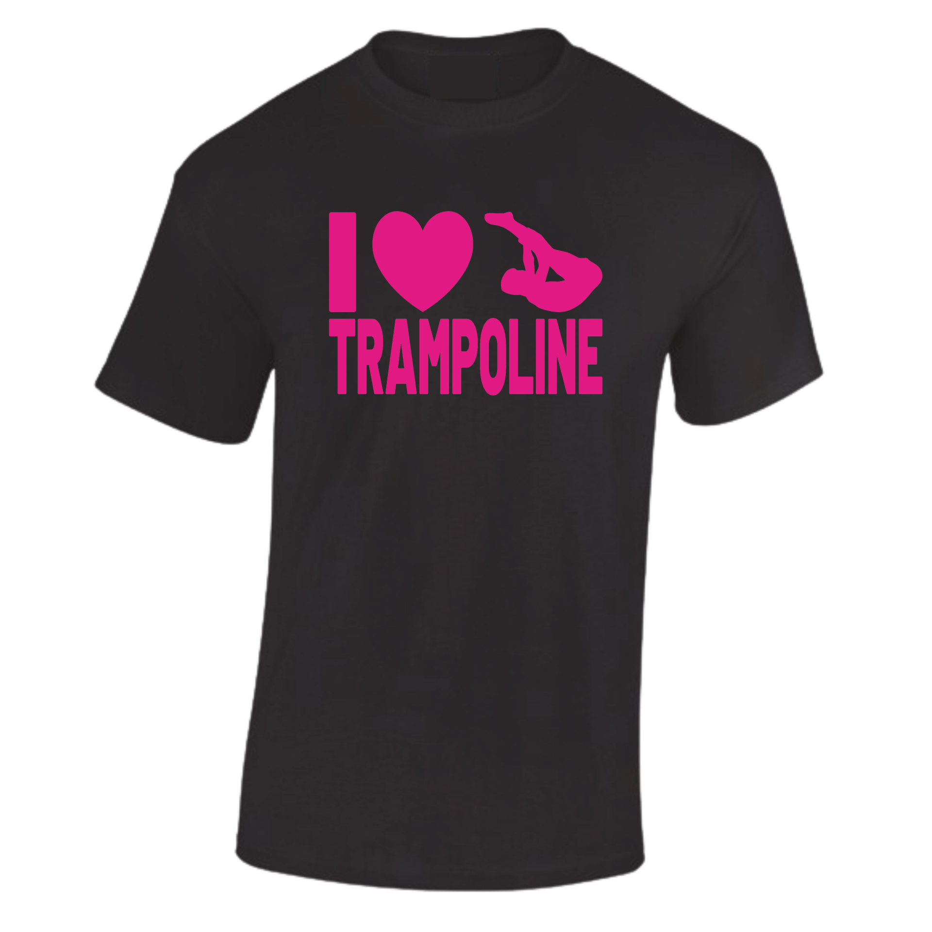 T-shirt I love trampoline roze
