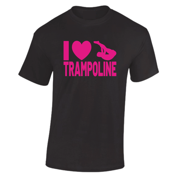 T-shirt I love trampoline roze