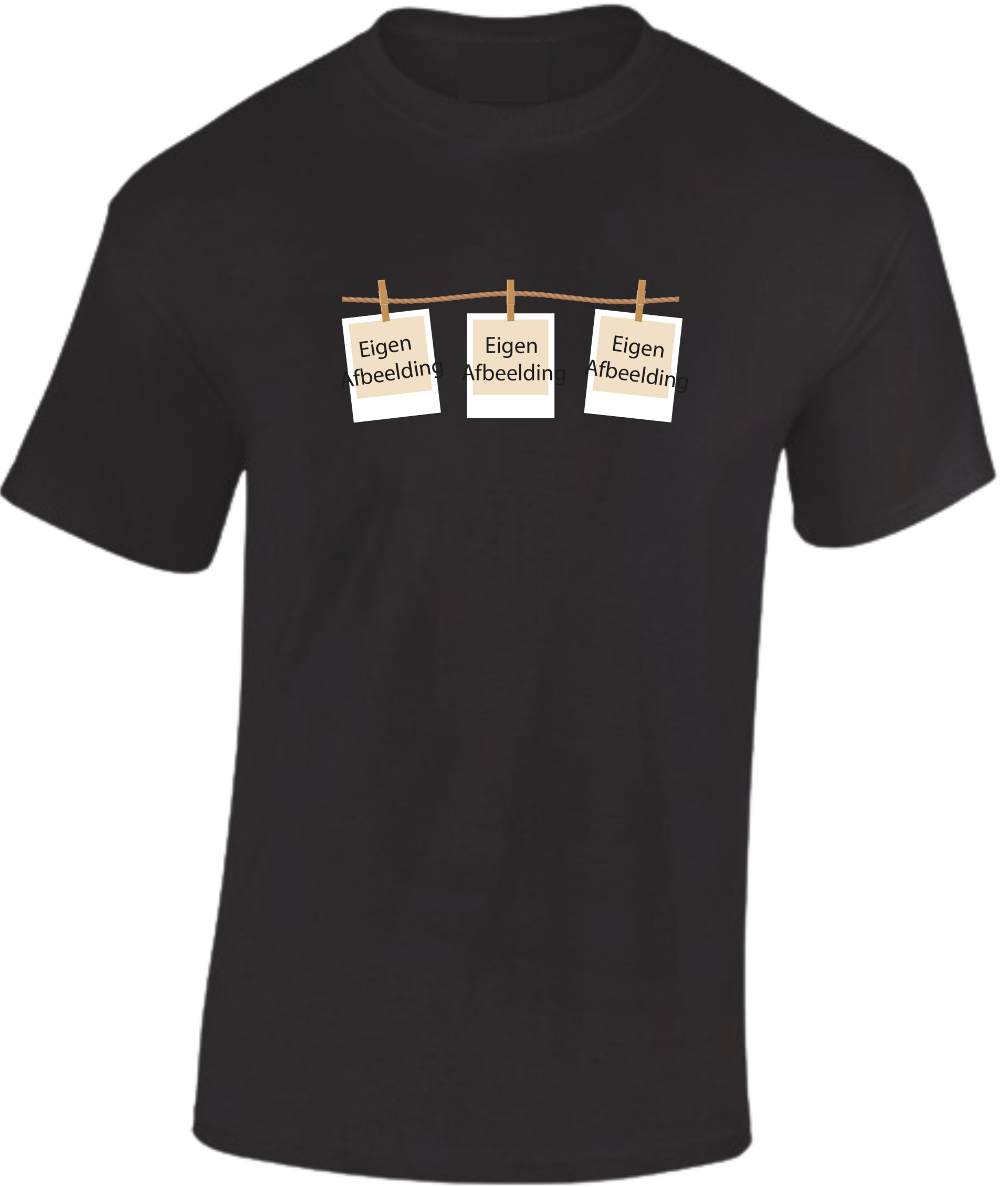 T-shirt Polaroid foto Waslijntje gepersonaliseerd