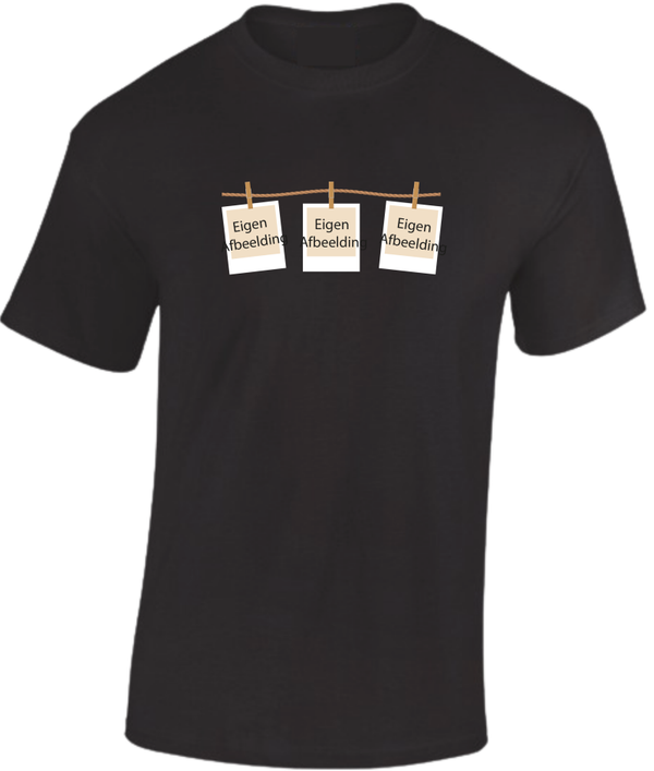 T-shirt Polaroid foto Waslijntje gepersonaliseerd