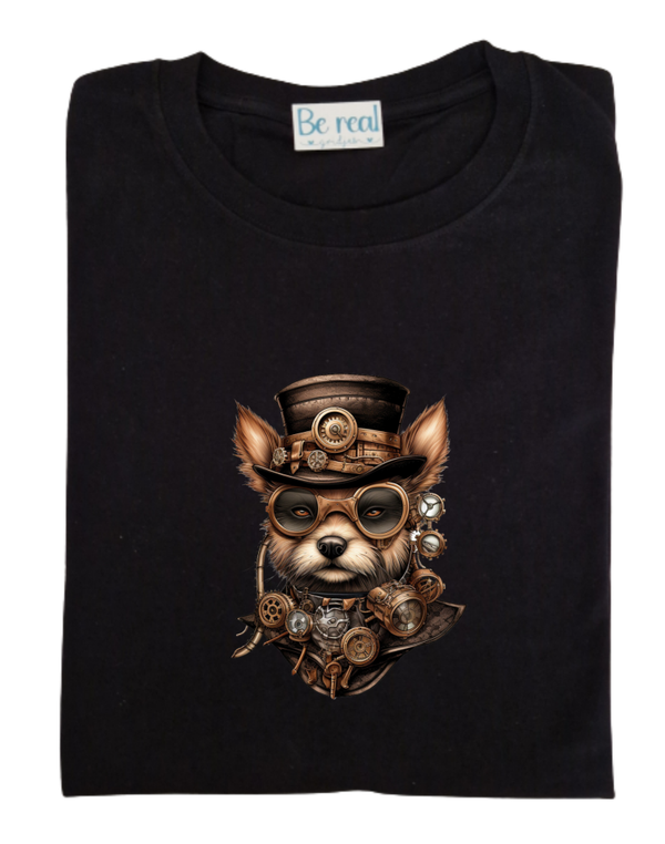 T-Shirt steampunk dieren hond 1