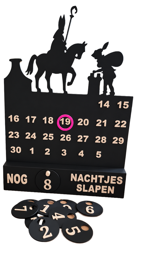 STL bestand – Sinterklaas aftelkalender Nachtjes Slapen