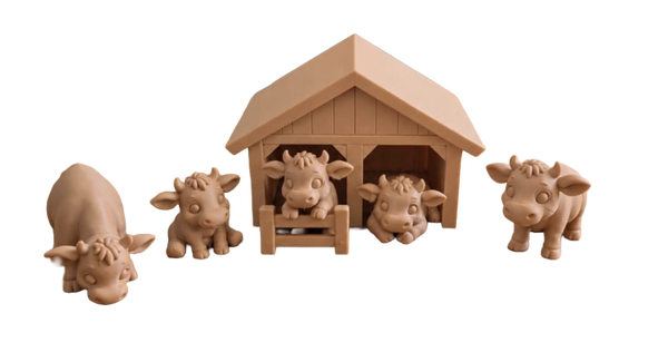 STL bestand - Koe Set exclusief schuur