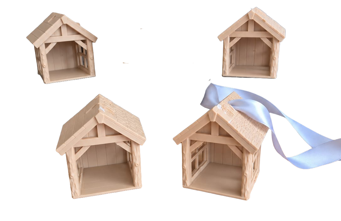 Houten huisje voor in de boom 4x