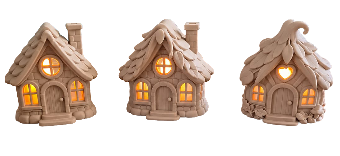 Set Huisjes waxine lichtjes