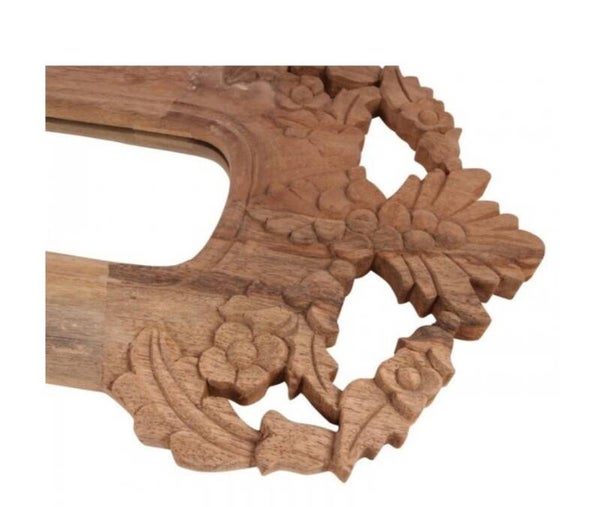 Serveerplank mirror met houtsnijwerk "bruin"