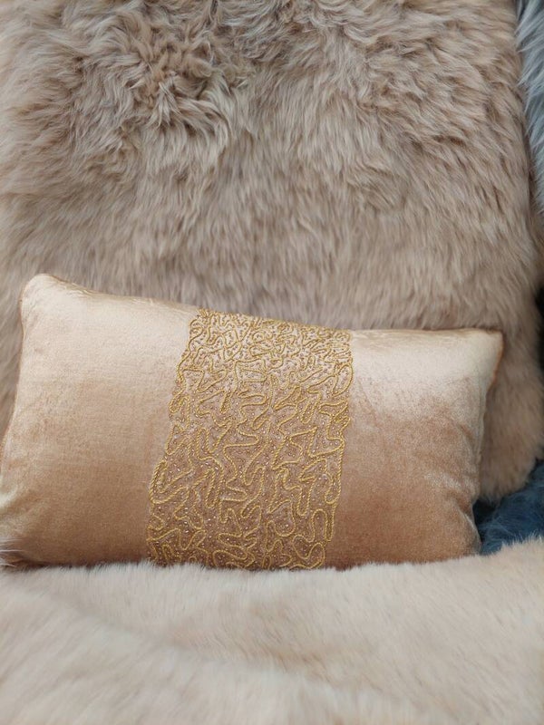 Kussen fluweel rechthoekig " goud "