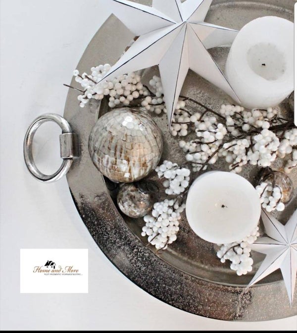 Dienblad ruw nikkel met ringen