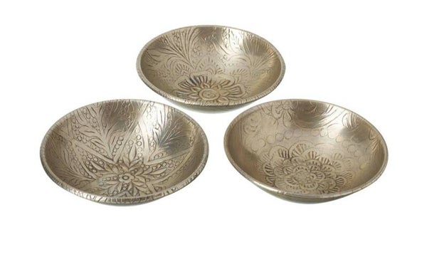 Gouden oosterse schaaltjes set van 3