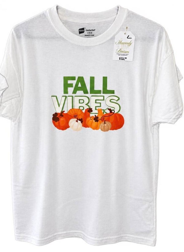 Fall Vibes White T-Shirt