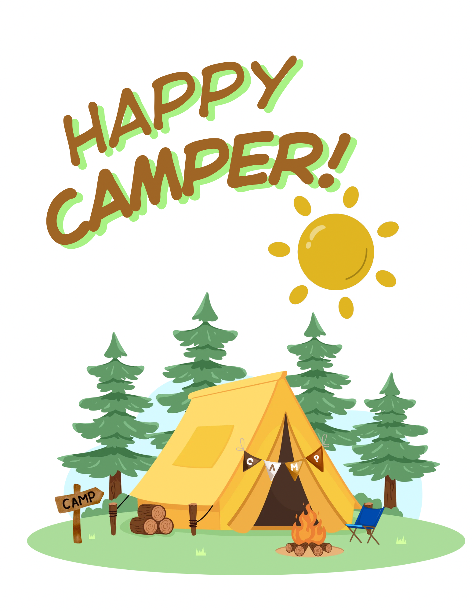 Happy Camper White T-Shirt