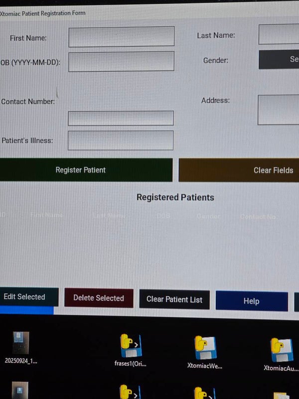 USB-Software. XtomiacPatientRegistrationForm. For windows.