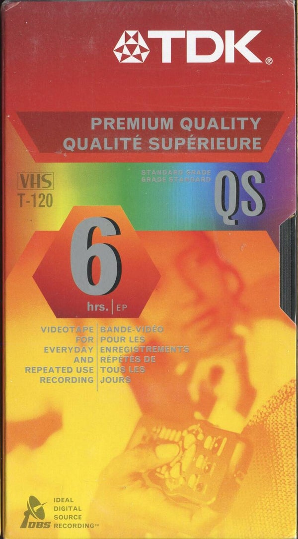 TDK T-120 VHS Tape Premium Quality QS Sealed Blank Videocassette 6 Hour EP