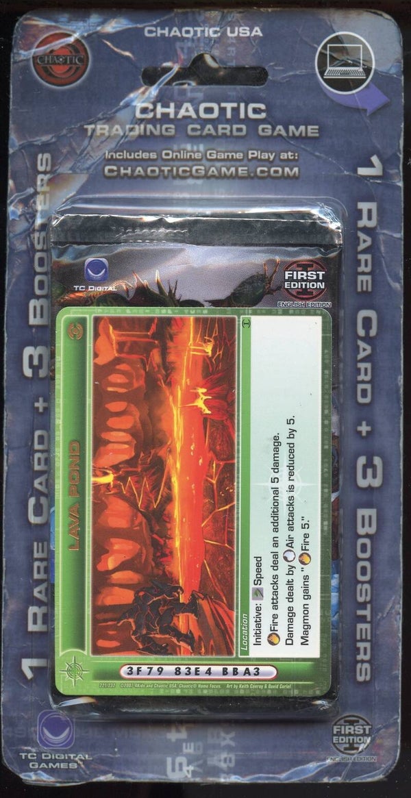 Chaotic TCG 1st Edition Rare Card + 3 Boosters Blister Pack New Sealed