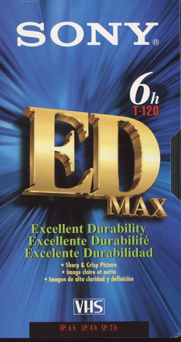 Sony ED Max T-120 VHS Tape Sealed Blank Videocassette Excellent Durability 6 Hour