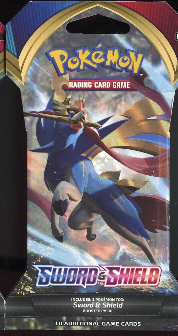 Pokemon Sword & Shield Base Set Sleeved Booster Pack Zamazenta Artwork New Sealed