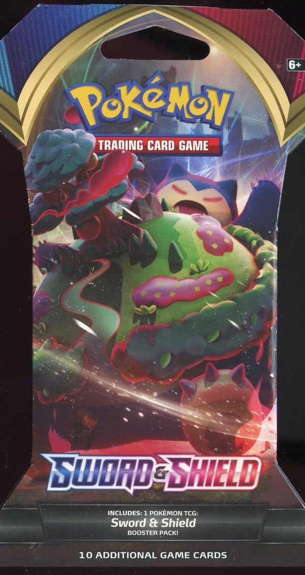Pokemon Sword & Shield Base Set Sleeved Booster Pack Snorlax Artwork New Sealed