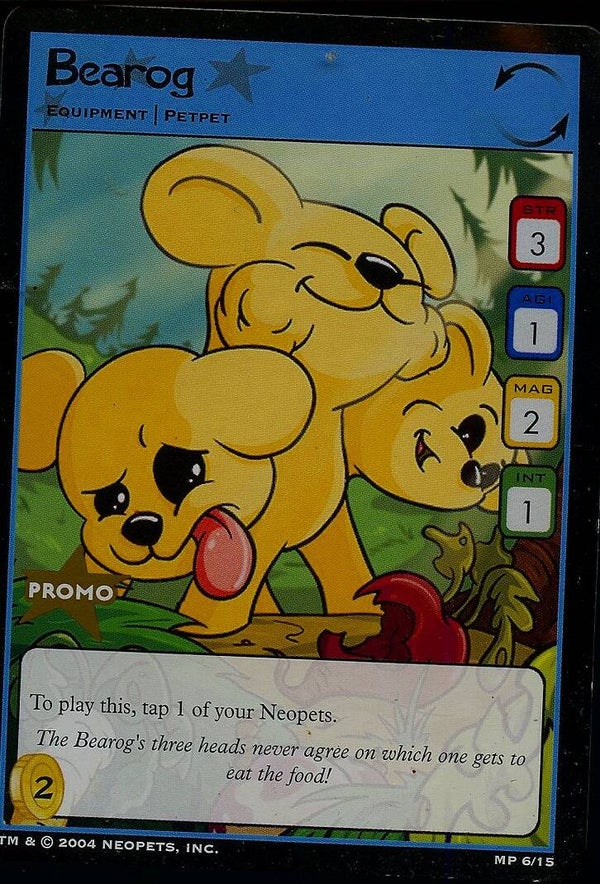 Neopets Bearog Promo Card MP 6/15 2004