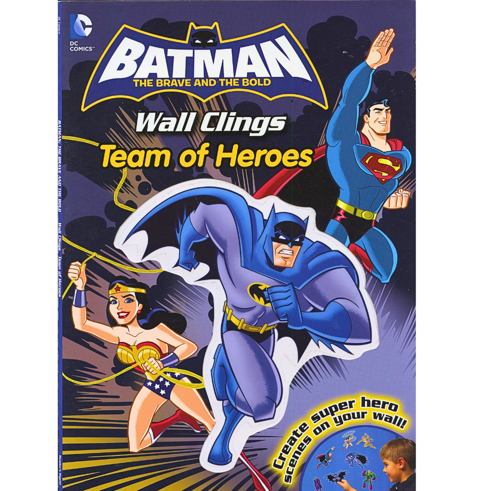 Batman The Brave and the Bold Team of Heroes Wall Clings Book – DC Comics – Kids Activity Book