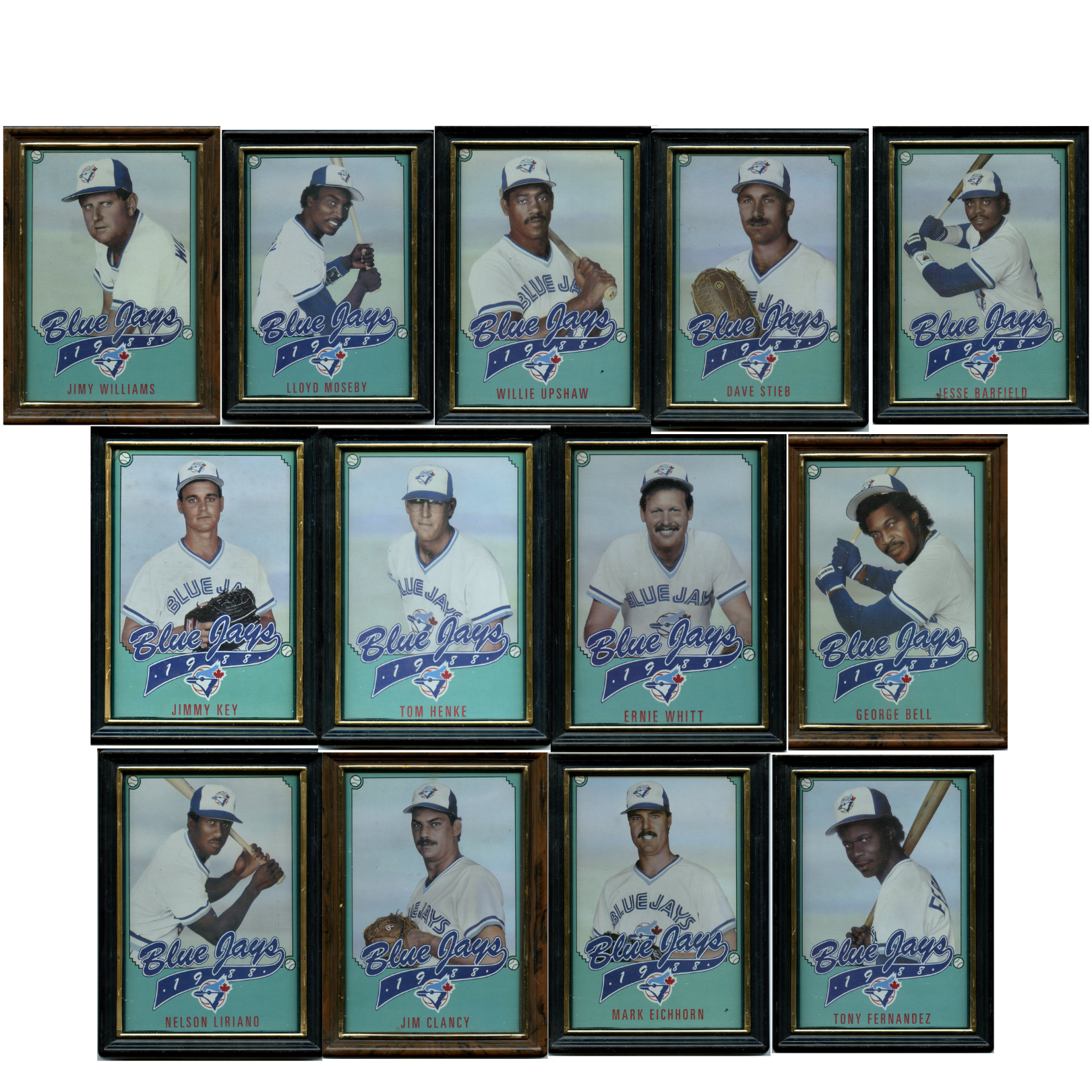 1988 Toronto Blue Jays 5x7 Season Ticket Holder Cards Framed Lot of 13