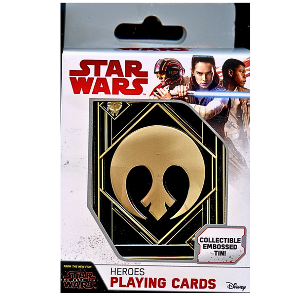 Star Wars The Last Jedi Heroes Playing Cards Collectible Embossed Tin Disney New