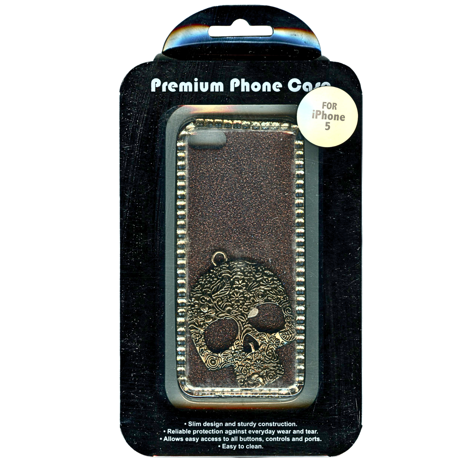 iPhone 5 Premium Phone Case Skull Design Metallic Gothic Protective Cover NEW