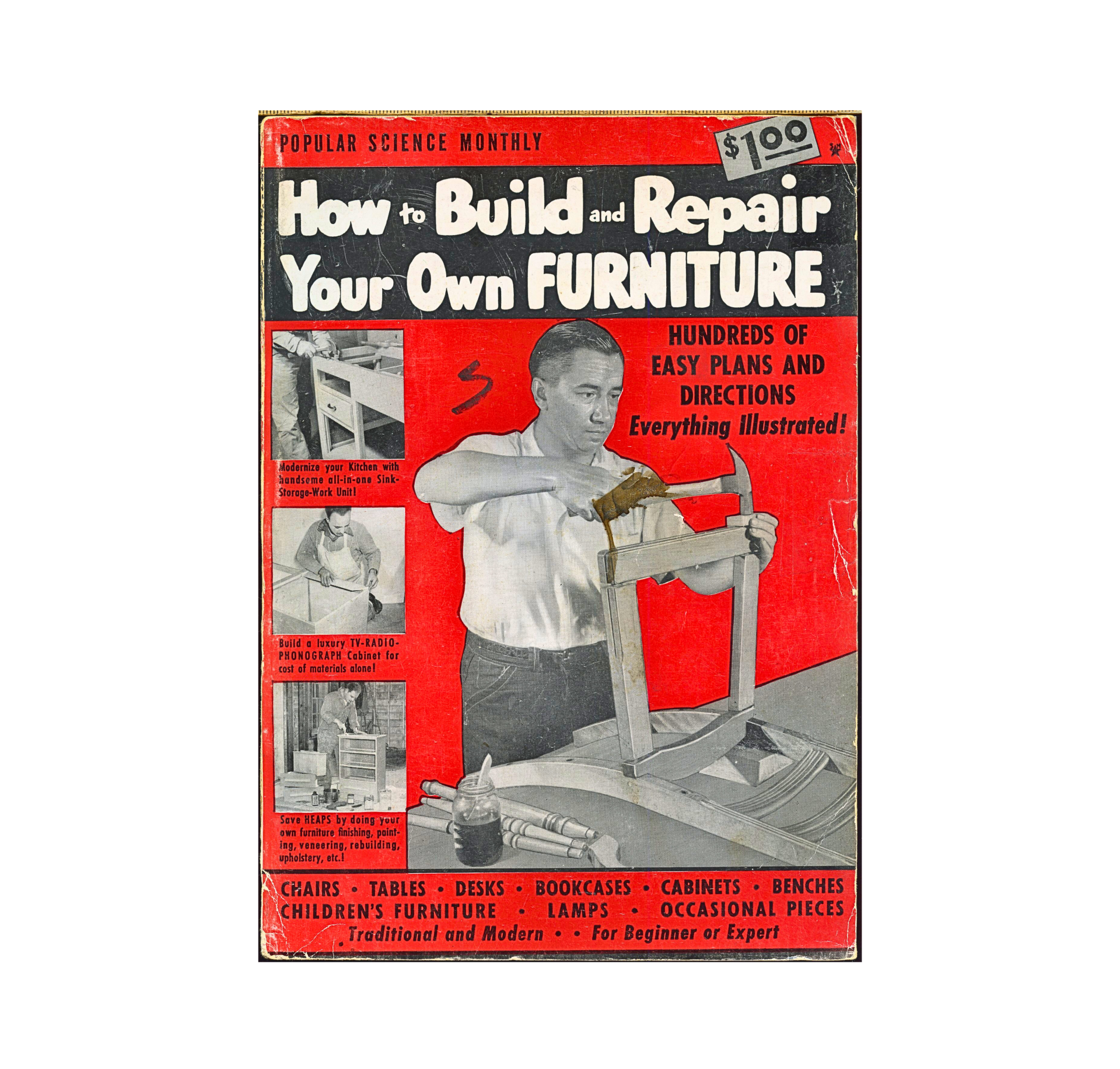 Vintage Popular Science Monthly – How to Build and Repair Your Own Furniture DIY Book