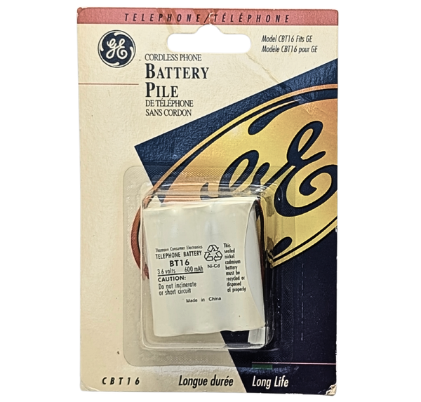 GE Cordless Phone Battery CBT16 BT16 3.6V 600mAh Ni-Cd New Sealed Vintage NOS