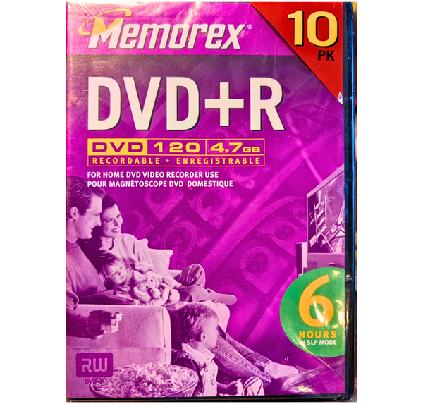 Memorex DVD+R 4.7GB 120min Blank Discs 10 Pack Sealed Recordable DVDs