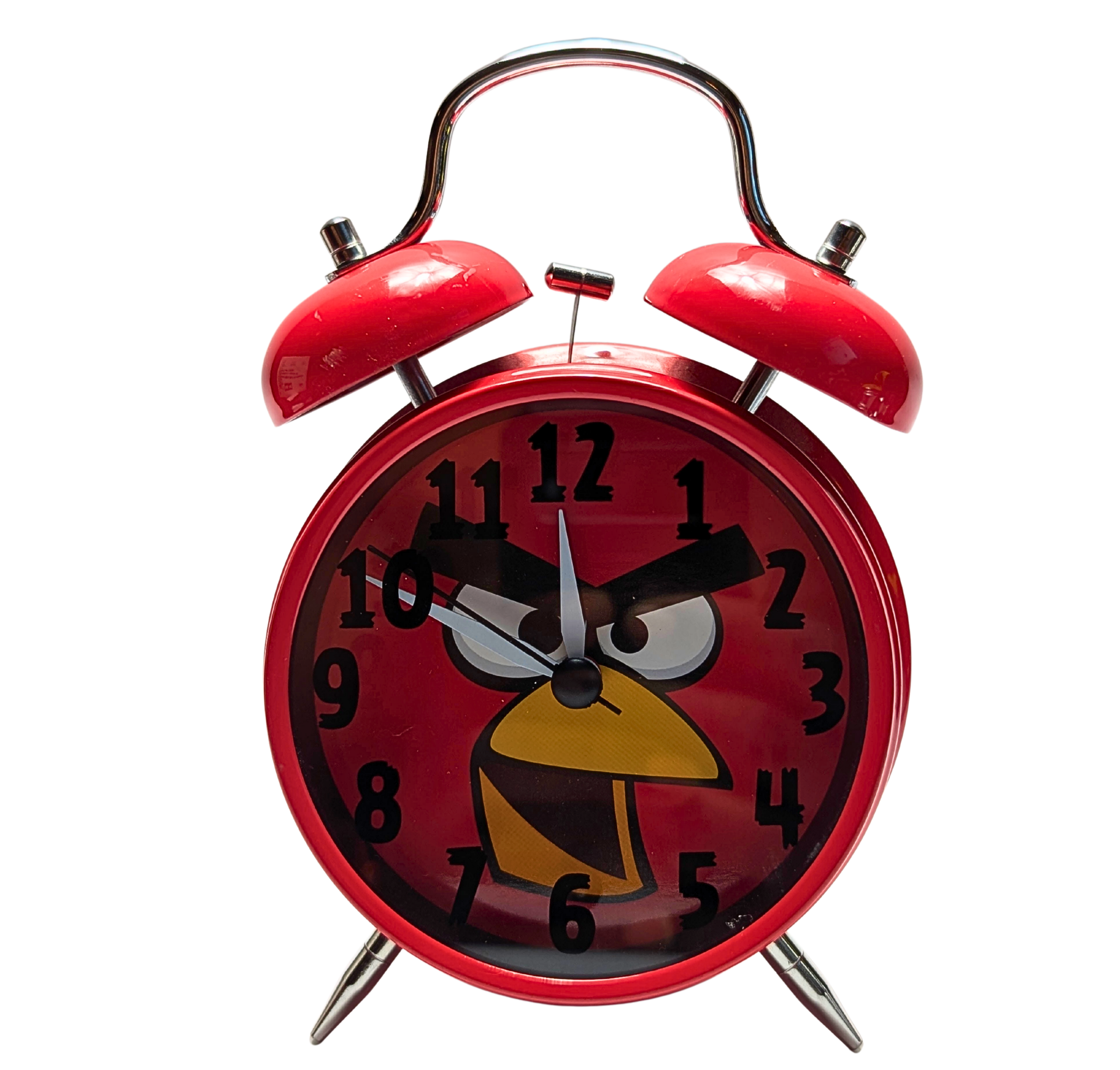 Angry Birds Twin Bell Alarm Clock Red Bird Rovio 2012 Kids Room Desk Clock Tested