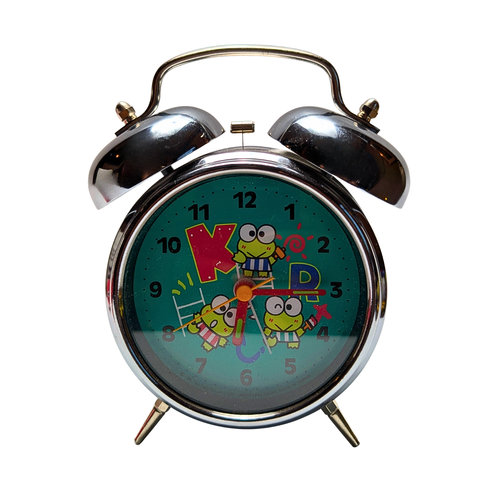 Keroppi Frog Alarm Clock Twin Bell Kawaii Cartoon Desk Clock Kids Room Tested