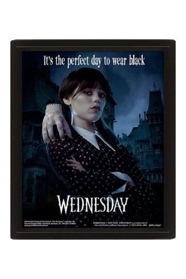 Wednesday poster encadré effet 3D Perfect Day 26 x 20 cm