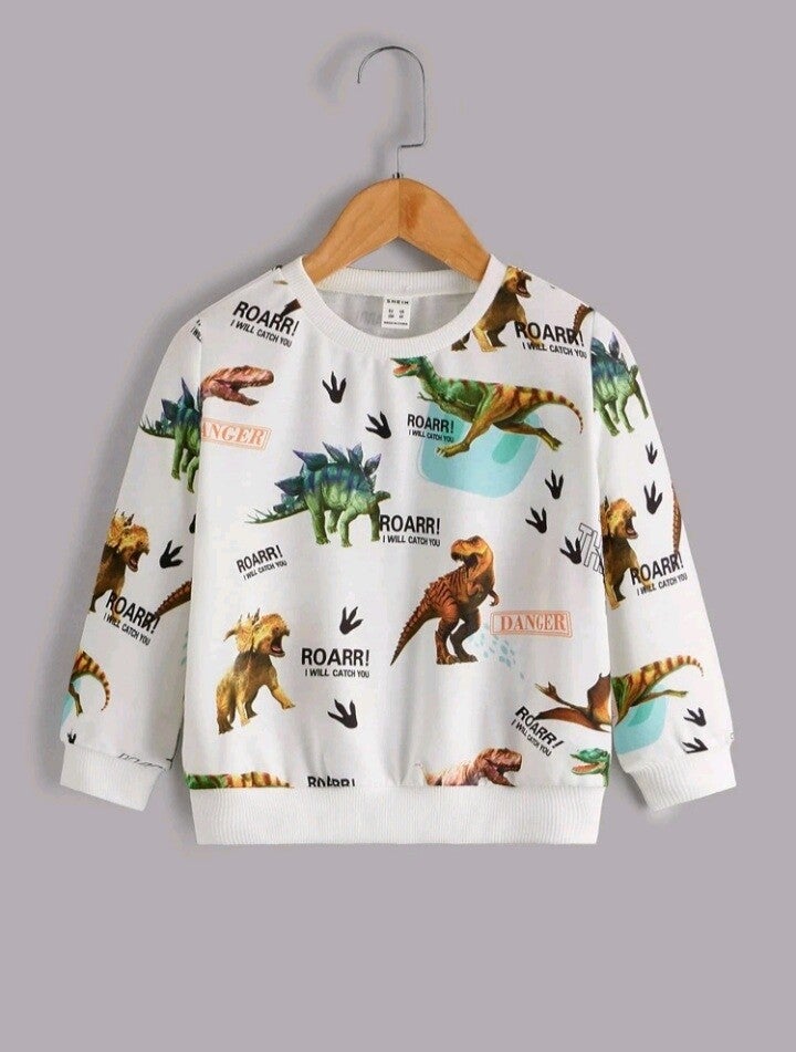 Pullover con estampado de dinosaurio