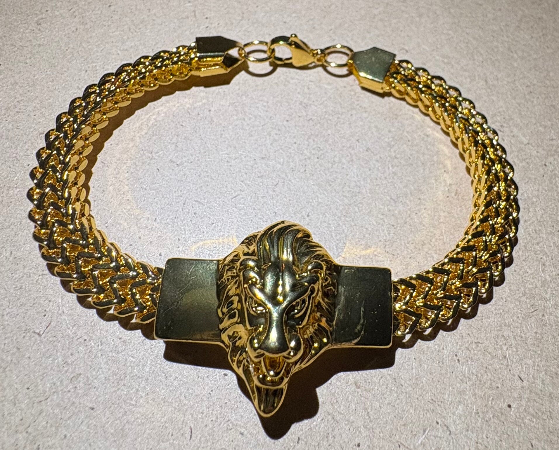 Gouden Armband Met Leeuwen Kop Heren