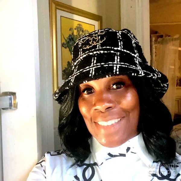 CC hat/chanel purse /louis vuttion set/furry colorful coat/leather jumpsuit