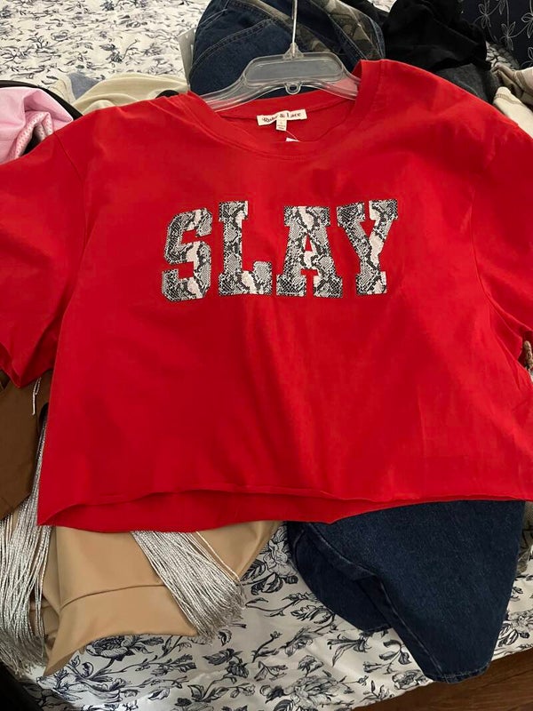 Slay print T shirt