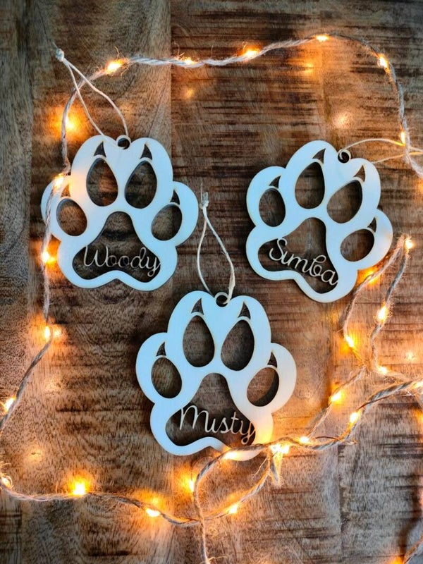 Kerst ornament kattenpoot