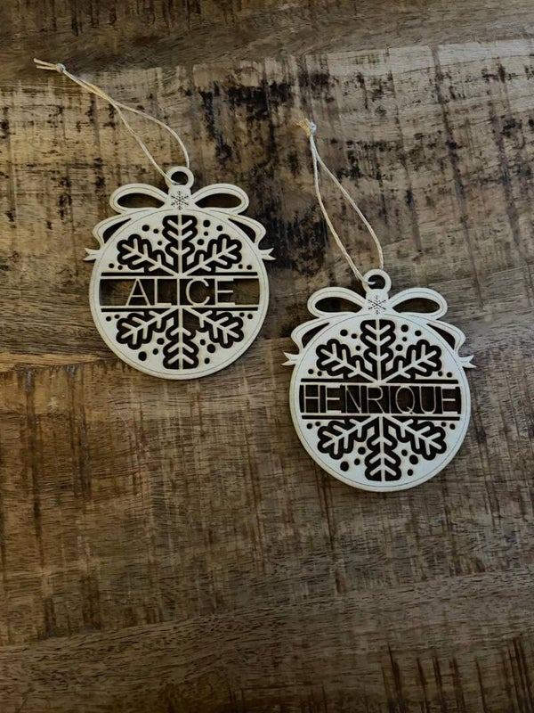 Kerst ornament sneeuwvlok met naam