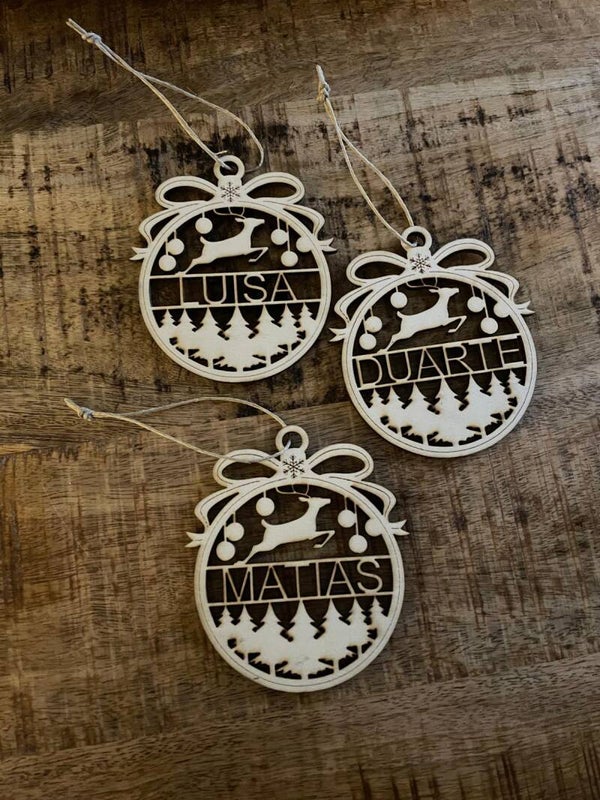 Kerst ornament rendieren met naam
