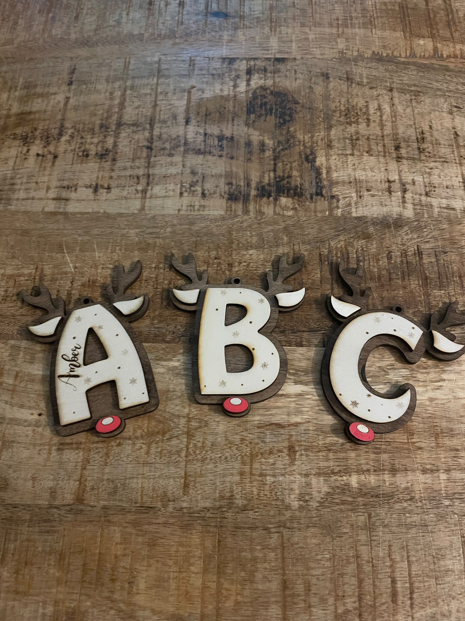 Houten 3D kerstornament Rendiersnoet