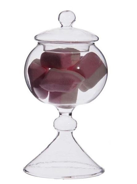 Bocal en verre rond  hauteur 16cm