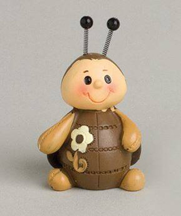 Figurine Coccinelle brune ou bleue en résine