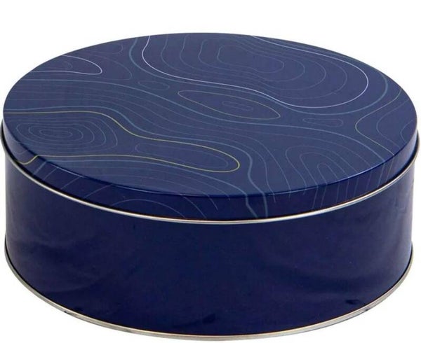 Boîte en métal bleue  par lot de 12     20,5x7,5cm