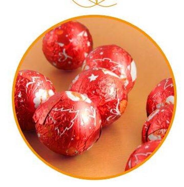 Sachet de Boules de Noël creuse chocolat au lait   100gr