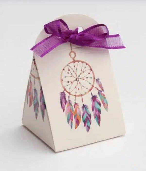 Boîte à dragées "Attrape rêve"  8x5x5cm  par lot de 10