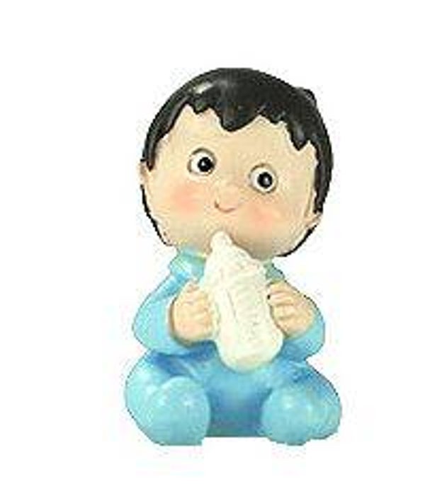 Figurine Bébé Garçon avec biberon en résine