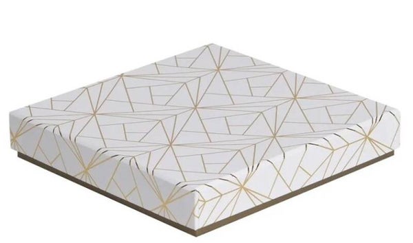 Boîte de chocolats carrée "Exception" remplie avec 250gr  18,5x18,5x3,5cm